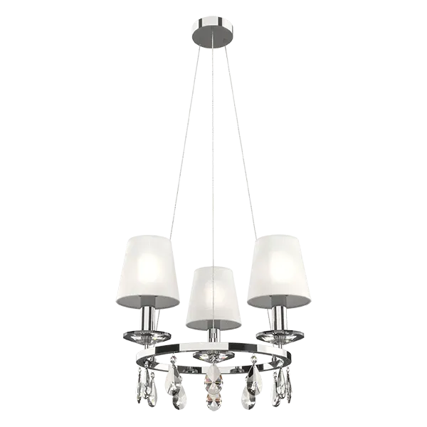 BARBARA CHANDELIER 3XE14 WHITE/CHROME