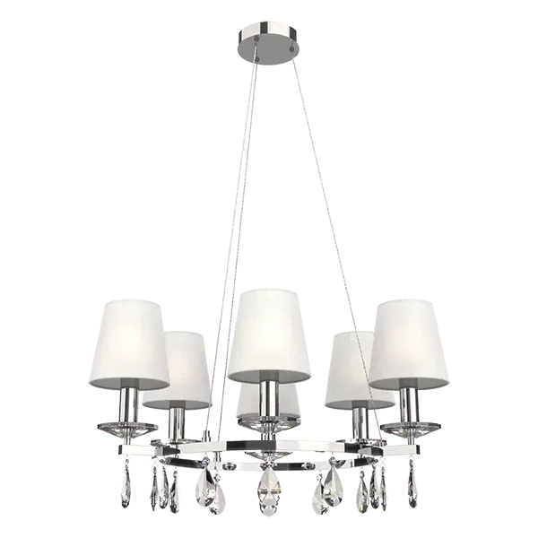 BARBARA CHANDELIER 6XE14 WHITE/CHROME