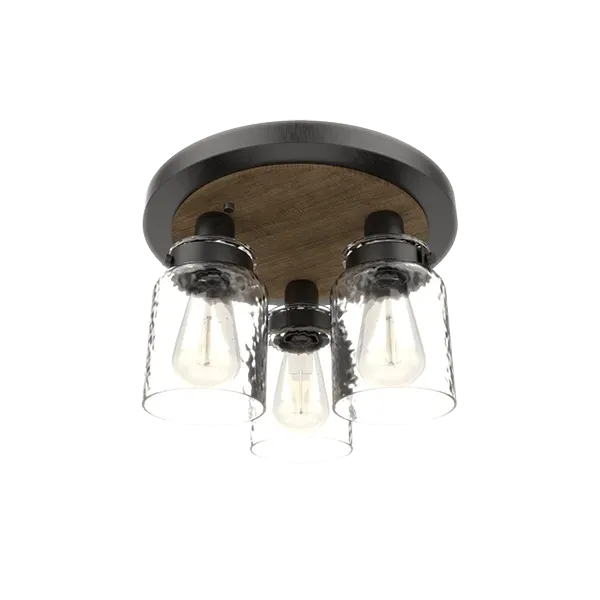 BIANCA CEILING FIXTURE 3XE27 BLACK MATT/WOOD