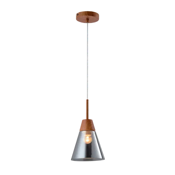 BRADLEY PENDANT 1xE27 GREY/WOOD