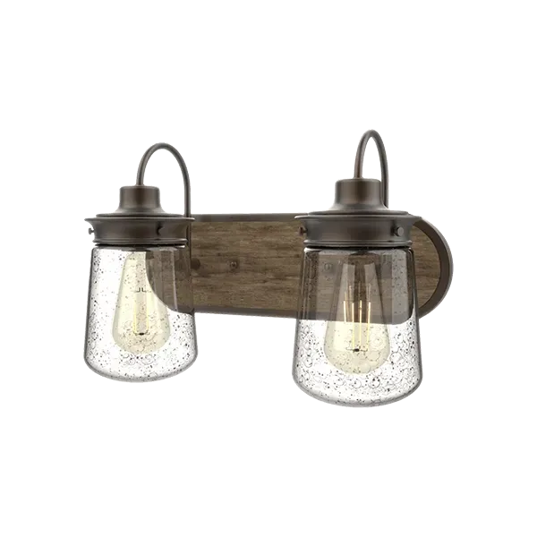 BIANCA WALL FIXTURE 2XE27 BLACK MATT/WOOD