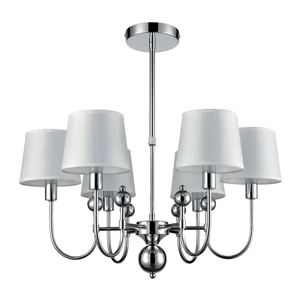 CARMEN CHANDELIER 6xE27 WHITE/CHROME