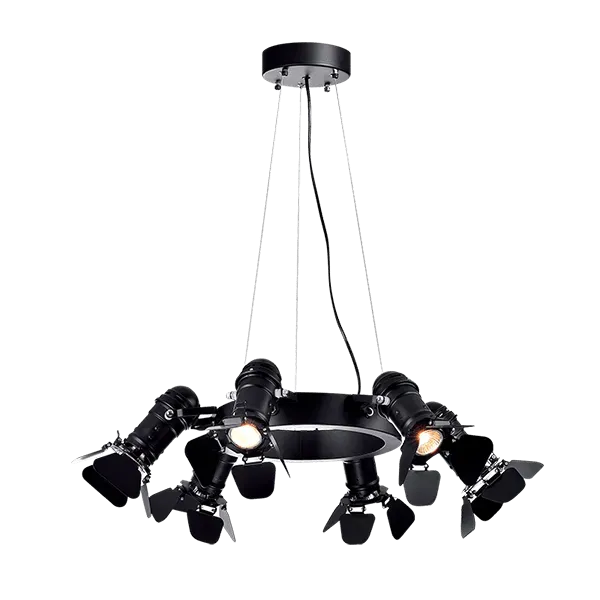 CINEMA CHANDELIER 6XE27 BLACK D630mm