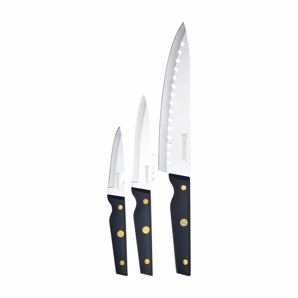 Peilių rinkinys Bergner Pro Reeco BG41026DBL Nerūdijantis plienas ABS 3 Dalys