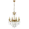 EDWARD CHANDELIER 8XE14 BRASS/JADE