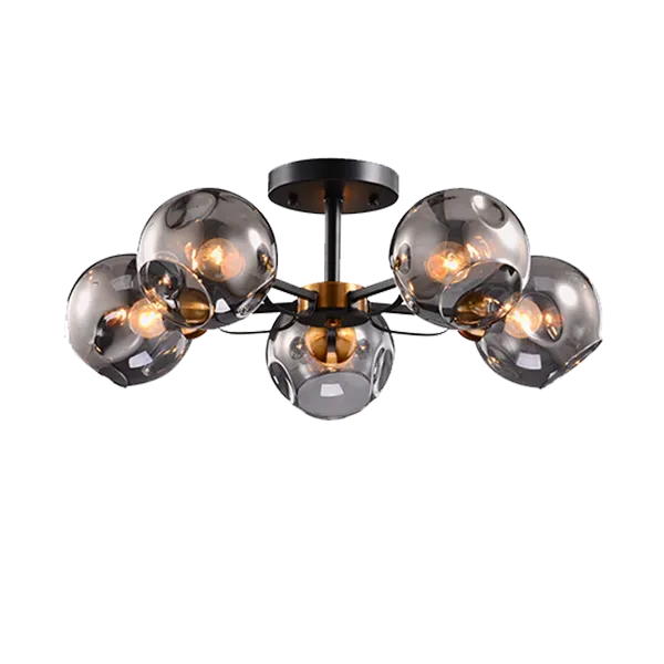 ELLARIA CHANDELIER 5xE27 BLACK/ANTIQUE BRASS