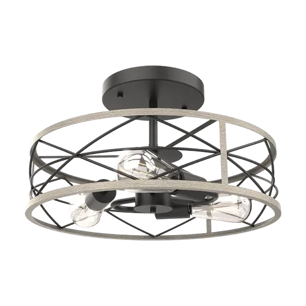 EMMA CEILING FIXTURE 3XE27 BLACK MATT/WHITE