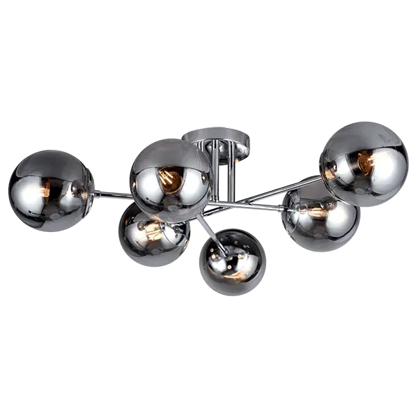 ERMINA CHANDELIER 6XE14 CHROME/GLASS