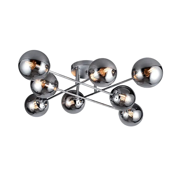 ERMINA CHANDELIER 8XE14 CHROME/GLASS