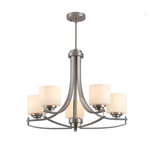 ERIN LUX CHANDELIER 5XE27 SATIN NICKEL