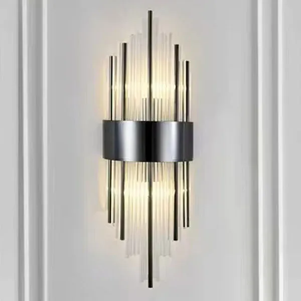 GILLIS WALL LAMP 2XE14 BLACK/CRYSTALS