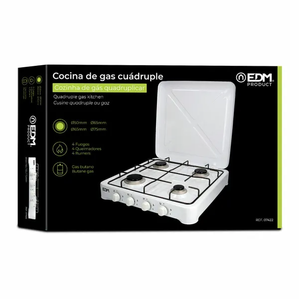 Газовая Плита EDM 07422 Белый 1500 W