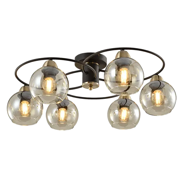 JAY CHANDELIER 6XE27 BLACK/BRONZE