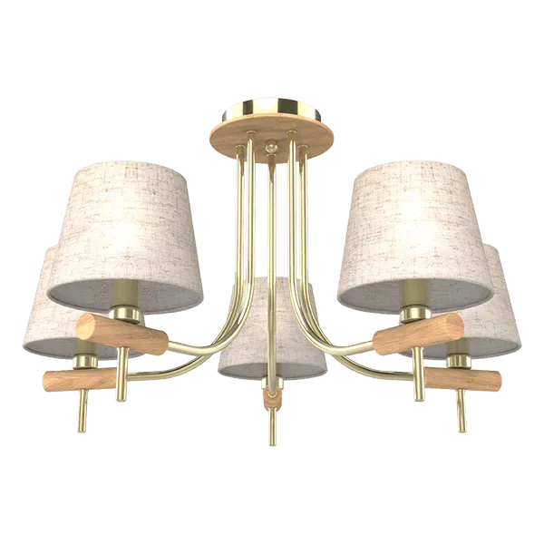 JONAS CHANDELIER 5XE14 BEIGE/GOLD