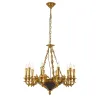 JULIAN CHANDELIER 10XE14 BRASS/CERAMIC