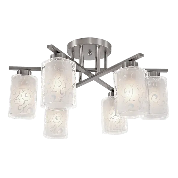 LEXI CHANDELIER 6XE27 SATIN NIKEL