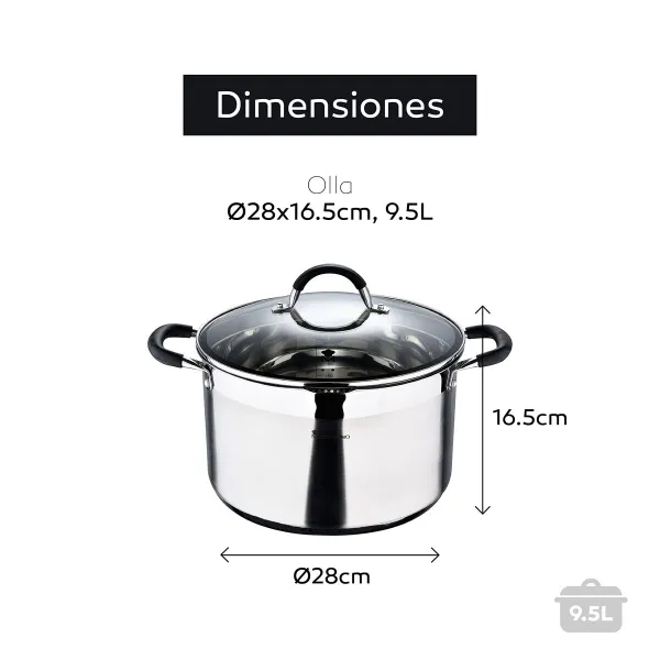 Кастрюля для медленного приготовления Masterpro bgmp-1506 ø 28 cm (9,5 L)