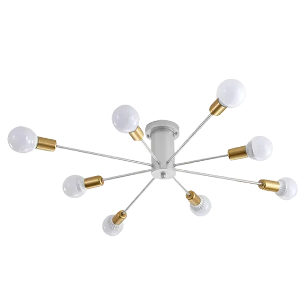 LOREN CHANDELIER 8XE27 WHITE/GOLD