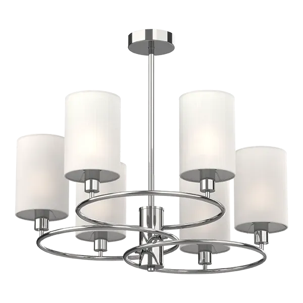 LUKAS CHANDELIER 6XE14 WHITE/CHROME