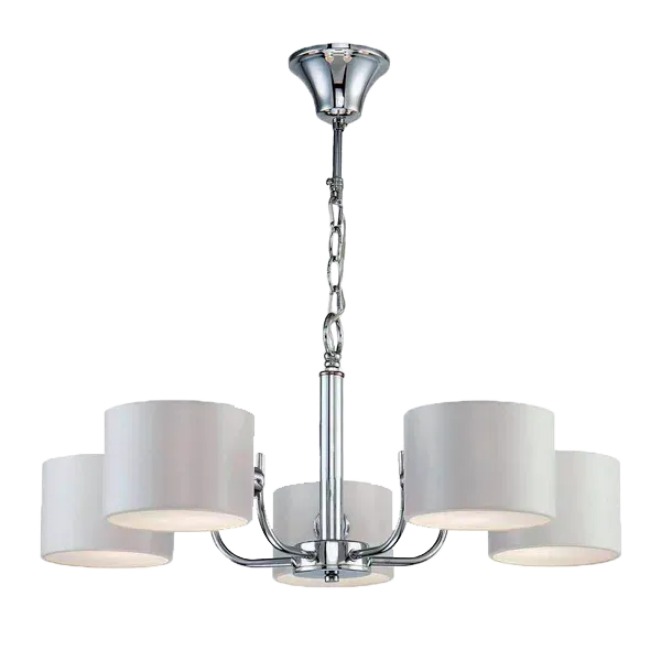 MELODY CHANDELIER 5xE27 CHROME/WHITE