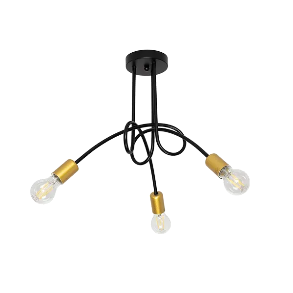 MYA CHANDELIER 3XE27 BLACK/GOLD