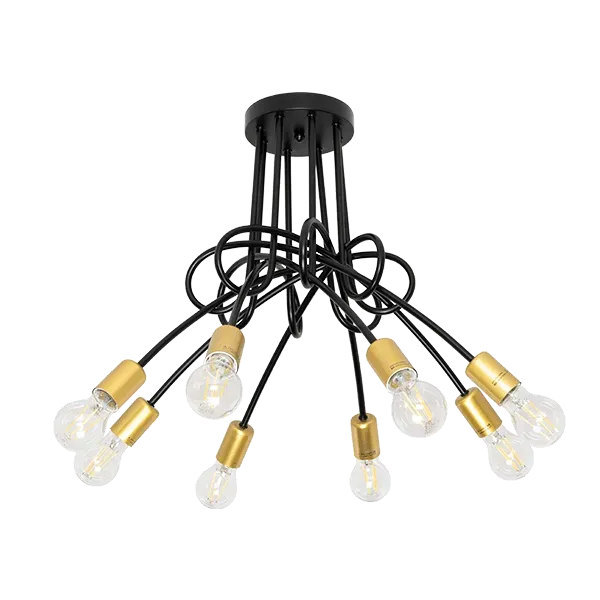 MYA CHANDELIER 8XE27 BLACK/GOLD