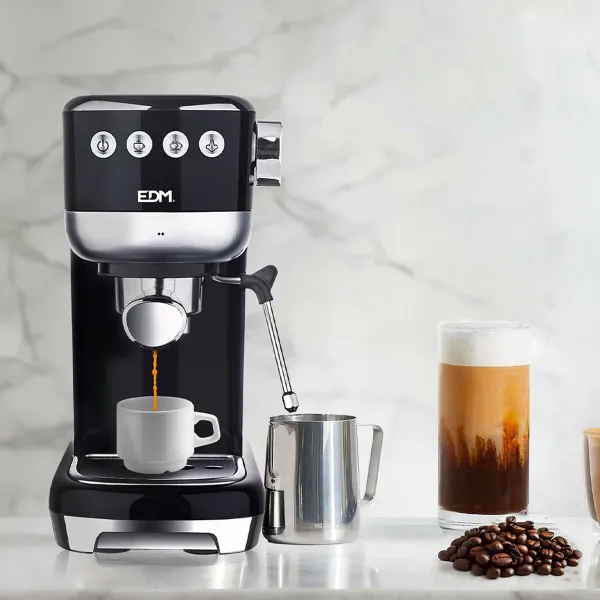 Ekspress Rokas Kafijas Automāts EDM 07707 Melns 2 Чашки 1,3 L