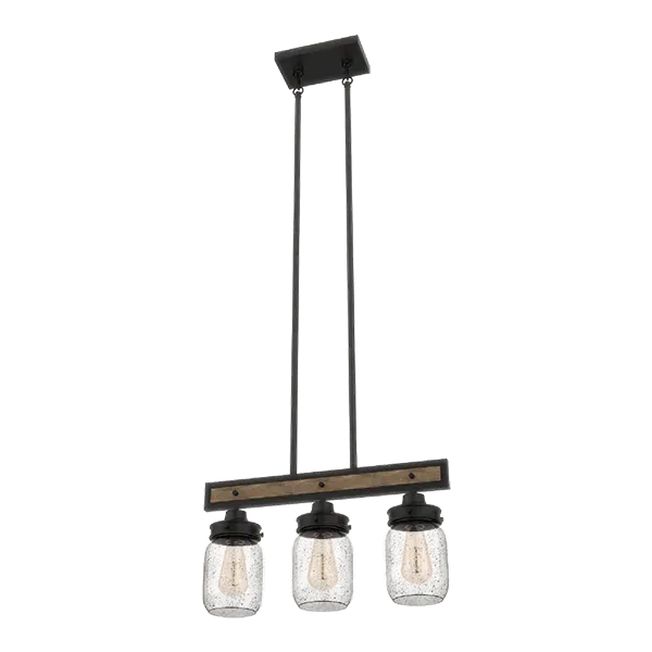 PIERA PENDANT 3XE27 BLACK MATT/WOOD