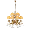 RALPH CHANDELIER 15XE14 BRASS/CRYSTALS