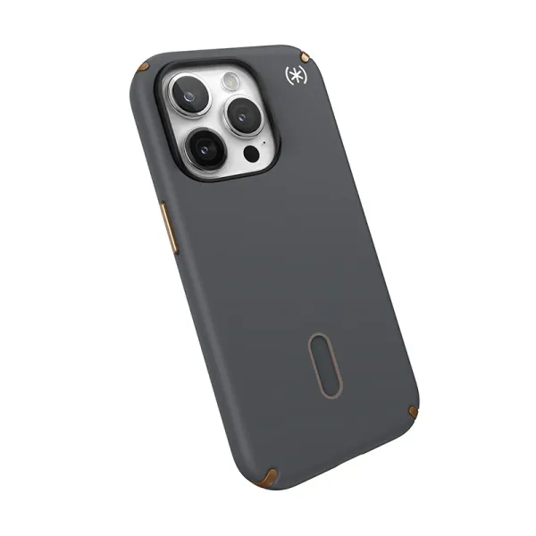 Speck Presidio2 Pro ClickLock & MagSafe - iPhone 15 Pro Case (Charcoal Gray / Cool Bronze)