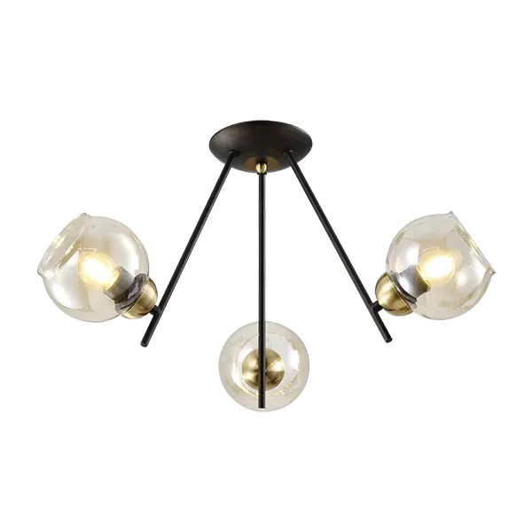 RICK CHANDELIER 3XE27 BLACK MATT/BRONZE