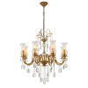 RICHARD CHANDELIER 8XE14 BRASS/CRYSTALS