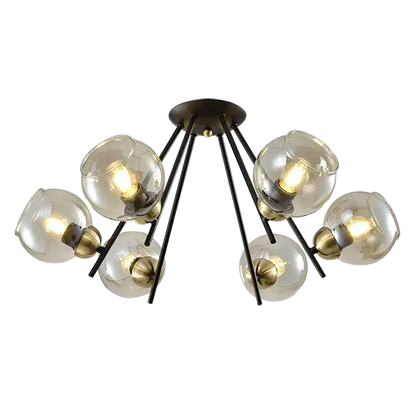 RICK CHANDELIER 6XE27 BLACK MATT/BRONZE