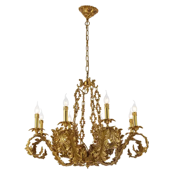 PHILIP CHANDELIER 8XE14 BRASS