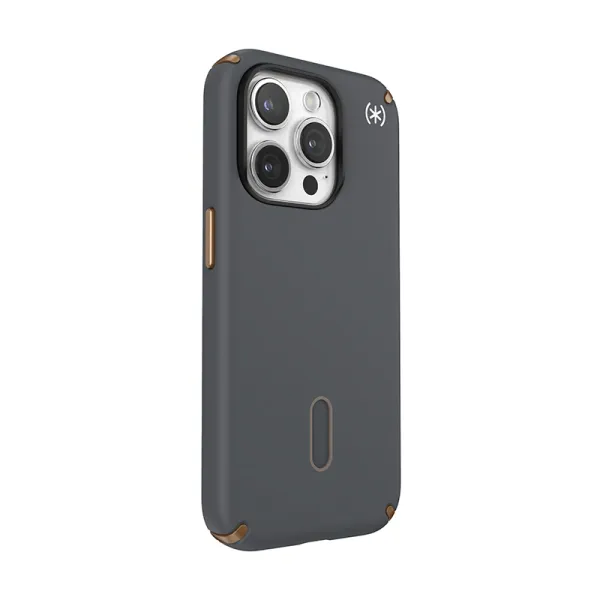 Speck Presidio2 Pro ClickLock & MagSafe - iPhone 15 Pro Case (Charcoal Gray / Cool Bronze)