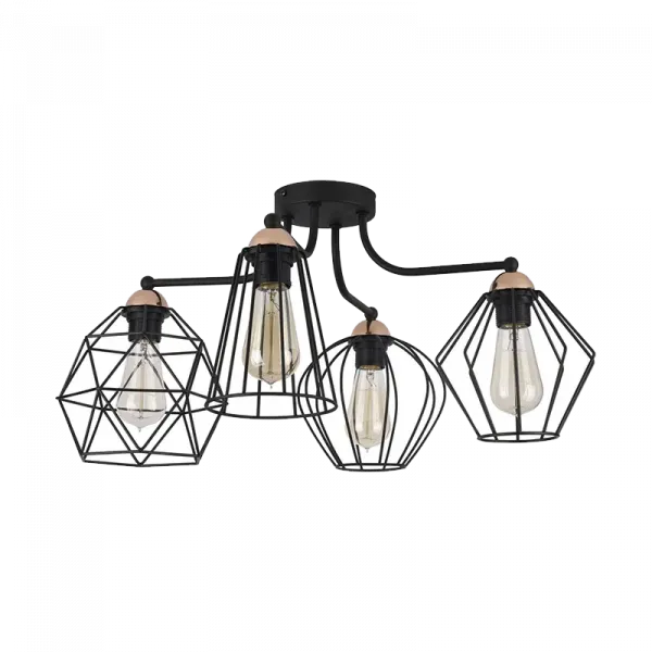 POLLY CHANDELIER 4XE27 BLACK