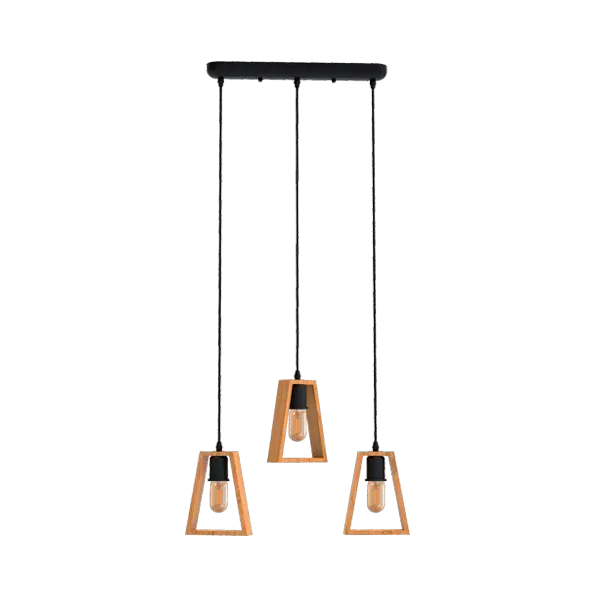 RONNY PENDANT 3ХЕ27 BLACK/WOOD