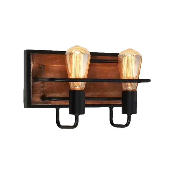 SILVIA WALL FIXTURE 2XE27 BLACK MATT/WOOD