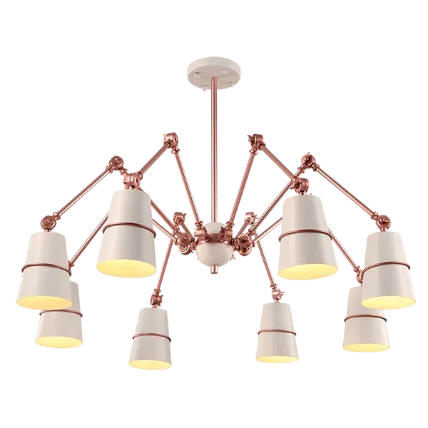 SPIDER CHANDELIER 8XE27 WHITE