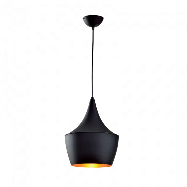 TIM-1C PENDANT 1xE27 D250mm, BLACK/GOLD