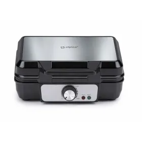 Vohvelikone Alpina 1000 W Hopeinen