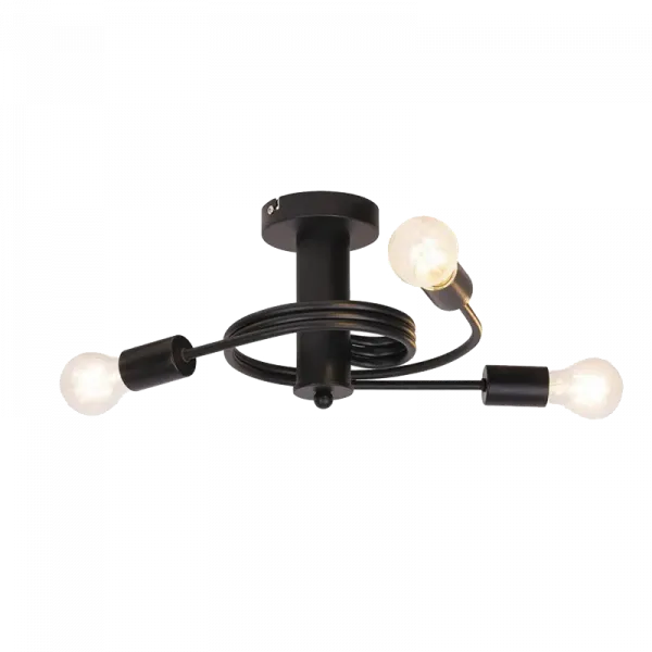 TWIST CHANDELIER 3XE27 BLACK