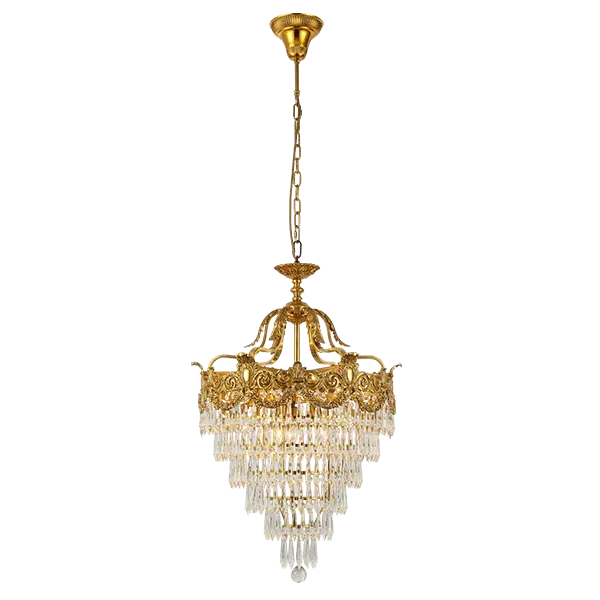 WINDSOR CHANDELIER 9XE14 BRASS/CRYSTALS