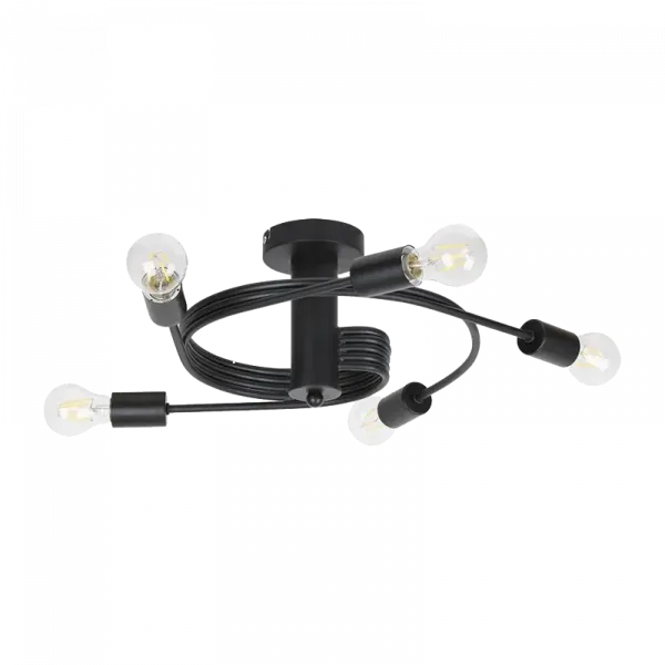 TWIST CHANDELIER 5XE27 BLACK