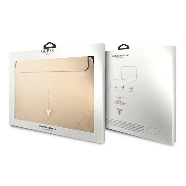 Guess Saffiano Triangle Logo Sleeve - Notebook case 16" (Beige)