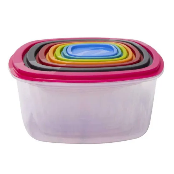 Set of Stackable Hermetically-sealed Kitchen Containers Excellent Houseware 911000160 7 Units
