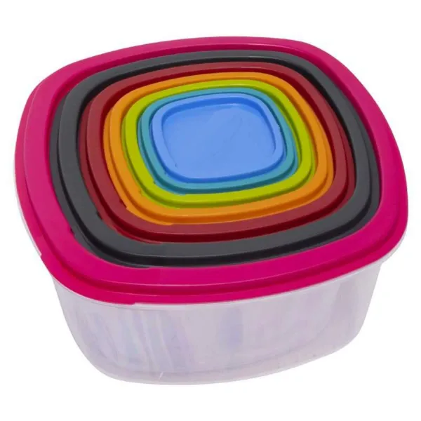 Stacionarių hermetiškai uždarytų virtuvinių konteinerių rinkinys Excellent Houseware 911000160 7 vnt.