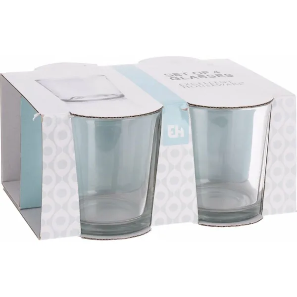 Stiklinių rinkinys Excellent Houseware ye6000410 Skaidrus Stiklas 280 ml (4 vnt.)