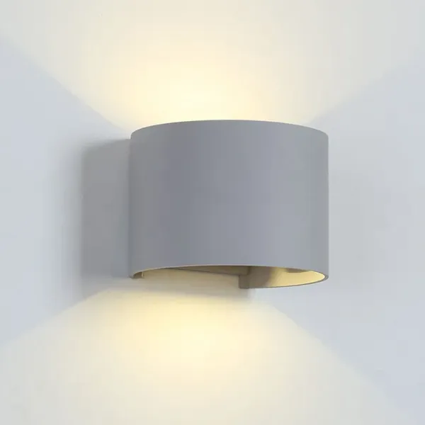 LED WALL LIGHT ROUND 2X5W 4000K IP54 GREY