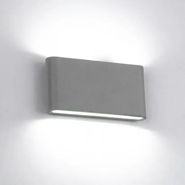 LED WALL LIGHT ROUNDED 2X6W 4000K IP65 GREY